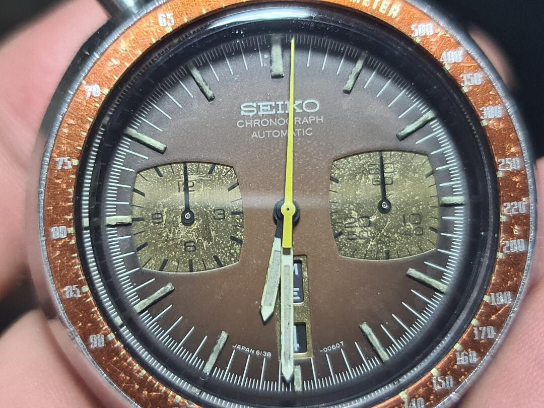 340W14GN GENUINE CRYSTAL GLASS SEIKO BULLHEAD KAKUME UFO TOKEI 6138 AND 6139