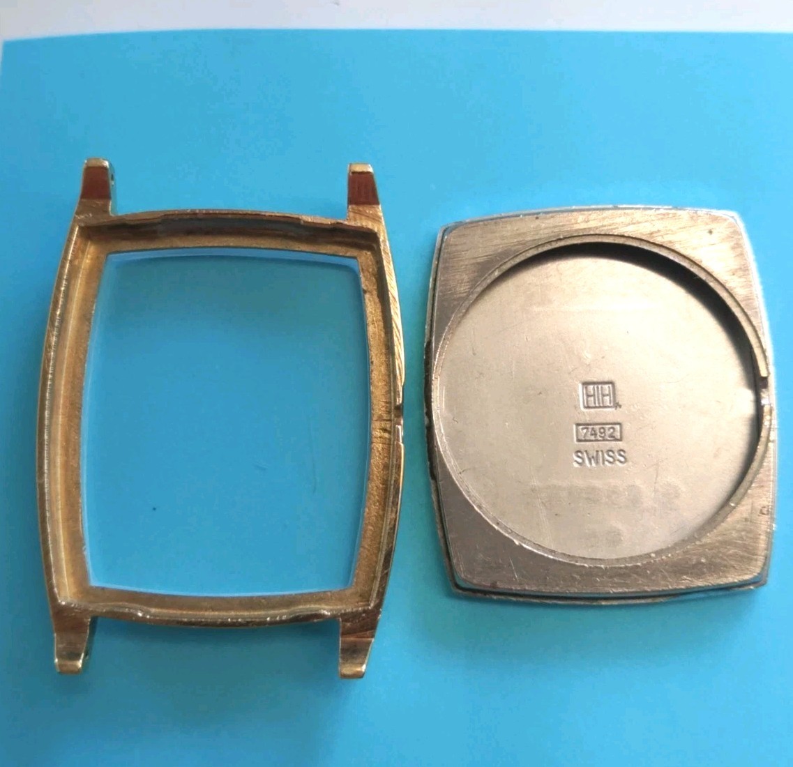 Bulova Tank N3 Gold Electroplated Tonneau Case. HIH7492.#3 566577. 13.5x33mm.