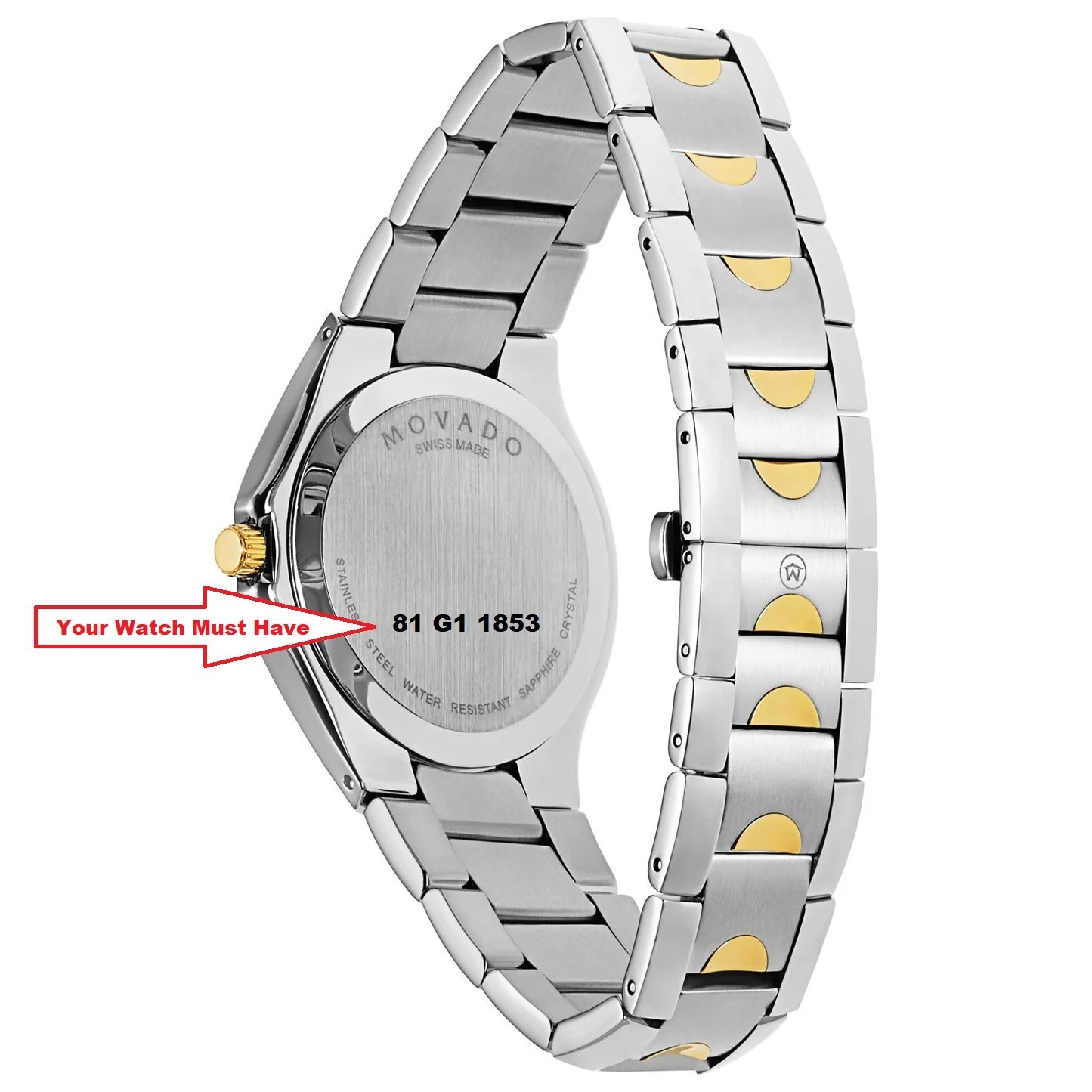 Movado Luno Sports Men’s Two Tone Watch Sizing Link 81 G1 1853