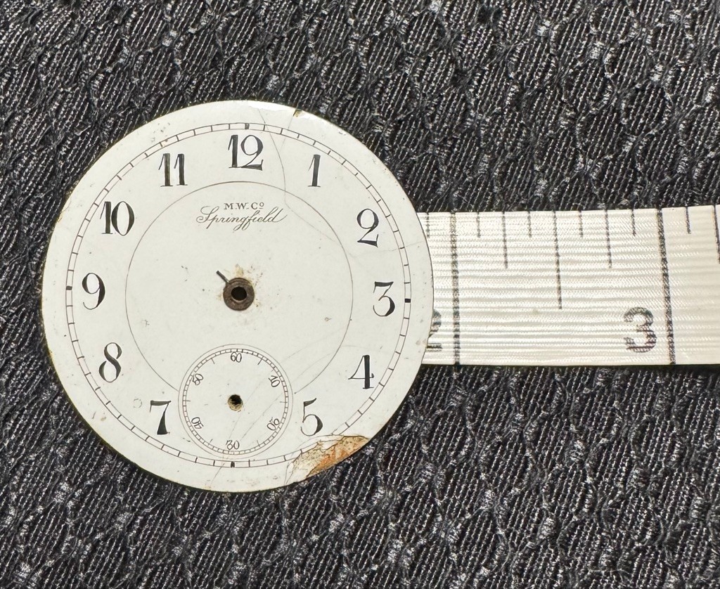 Springfield Watch Co. /M.W.Co Porcelain Enamel 18s Pocket watch Dial