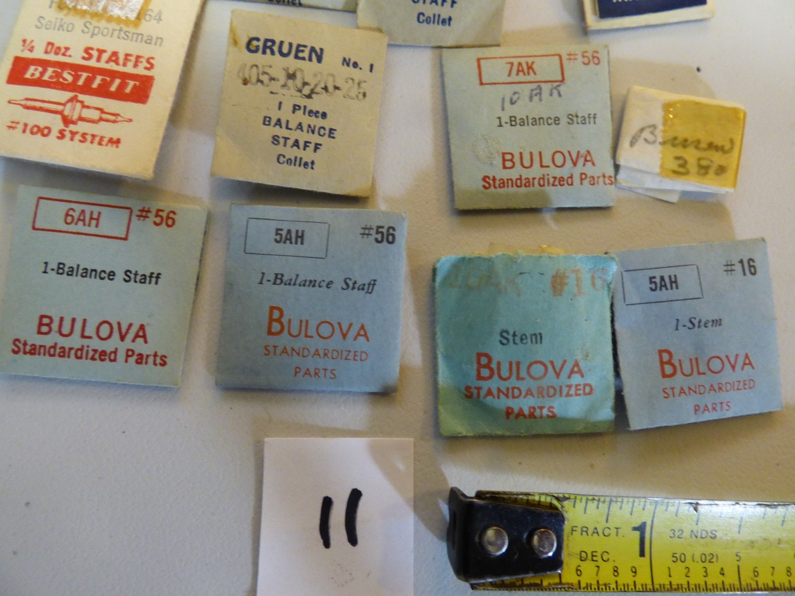 Vintage Wrist Watch Balance Staff MISC Lot *NOS* Seiko Sportsman, Bulova, Gruen