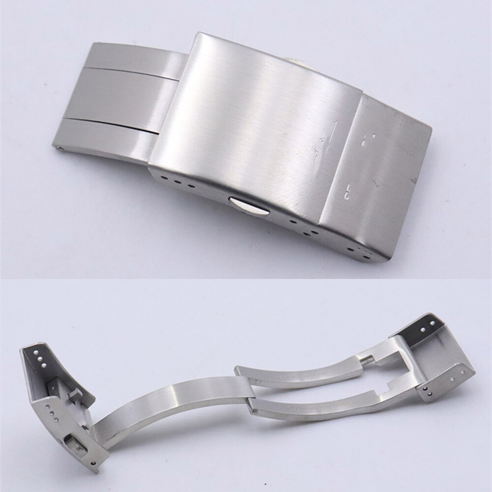 19MM Stainless Steel Folding Buckle Watch Silicone Strap Buckle Butterfly Buckle