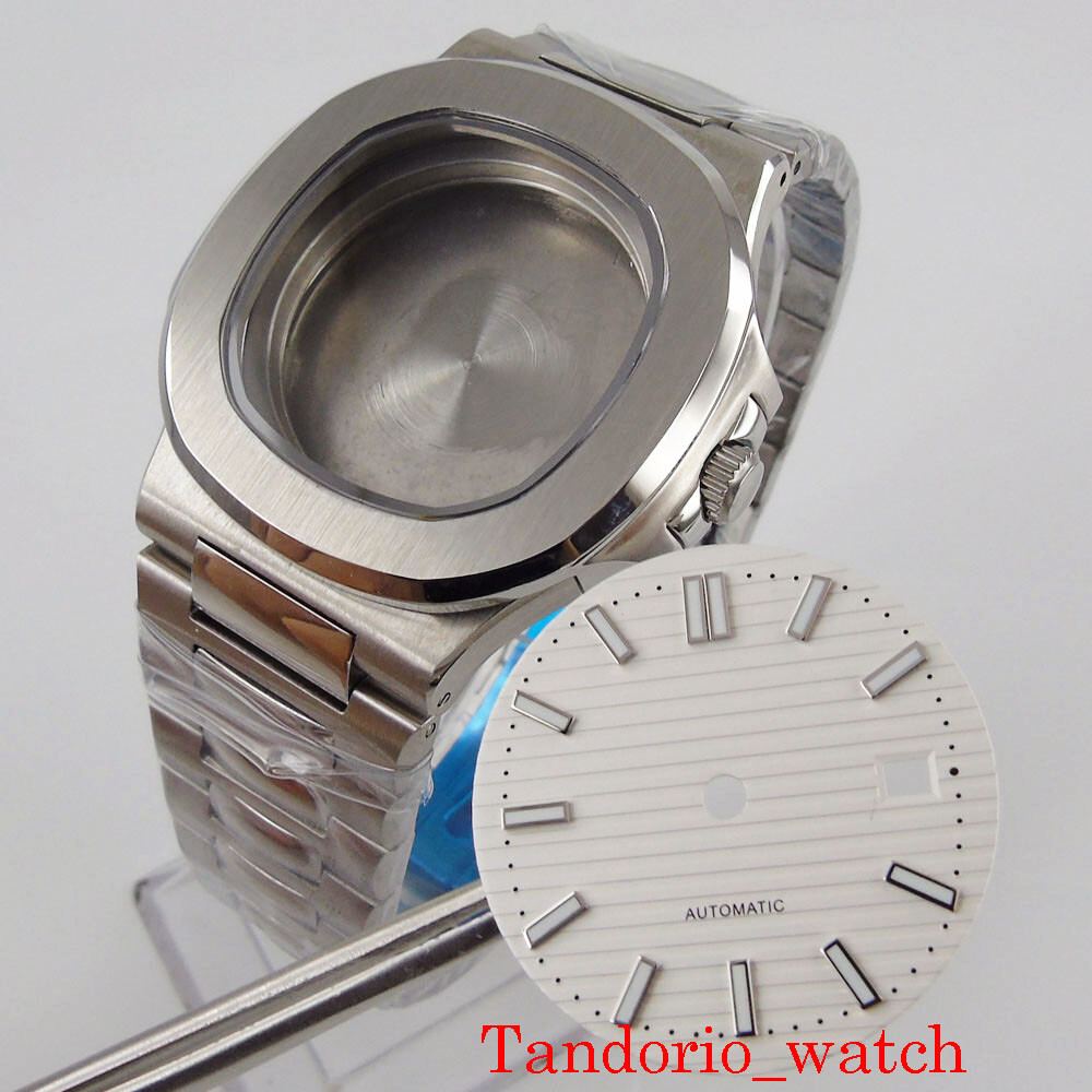 39mm Square Stainless Steel Watch Case Sapphire Glass For MIYOTA 8215 821A ETA