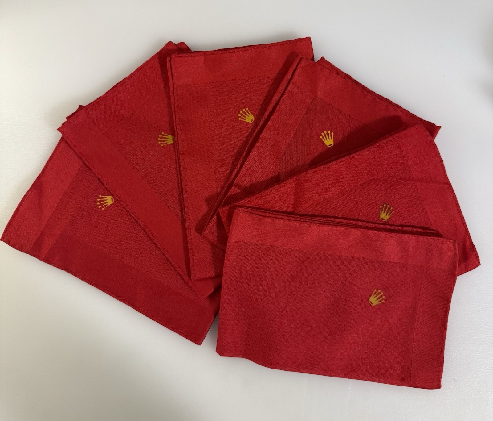 Genuine Rolex Red Handkerchief Crown Logo Christian Fischbacher Swiss Made NOS