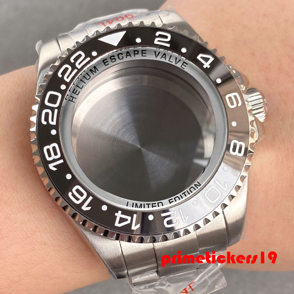43mm Steel Watch Case Bracelet Sapphire Accessories Fit NH34 NH35 ETA2824 PT5000