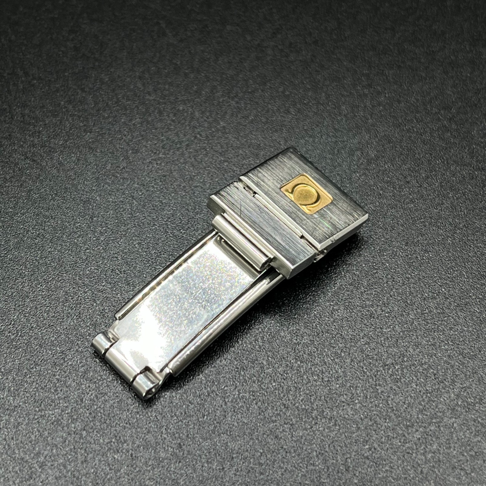Authentic OMEGA Deployant Clasp 6104/465 Stainless Steel 18K Solid Gold Logo 12m