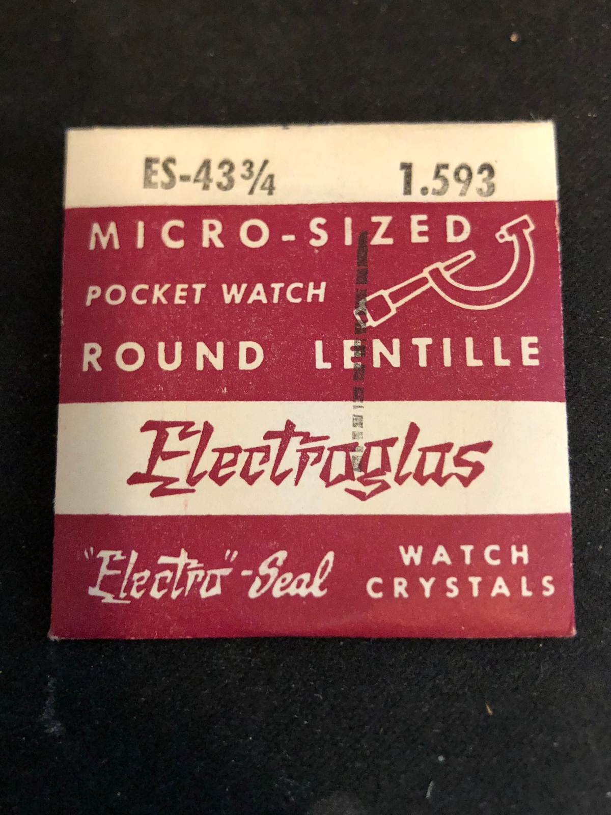 Electro-Seal ES-43¾ Pocket Watch Crystal 40.5mm (1.593″) – New