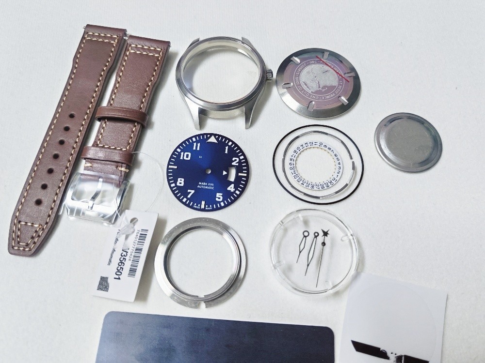 DIY 40mm Stainless Watch case+Leather Strap For ETA 2892 Movement