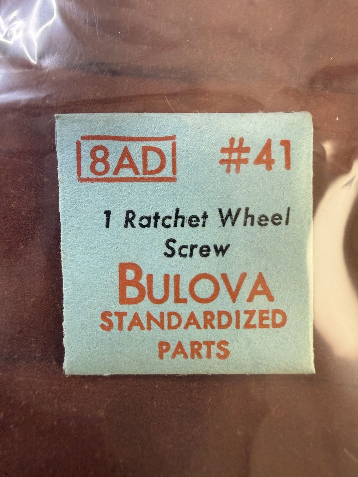 Bulova 8AD Ratchet Wheel Screw #41 NOS Genuine Vintage Watch Part New Old Stock
