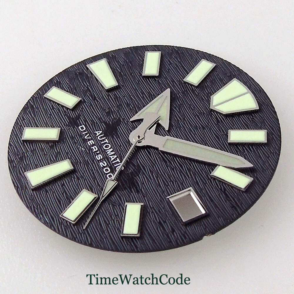 29mm Watch Dial Face Fit for NH35 NH36 Movement 3H 3.8H 4.1H Crown Green Lume