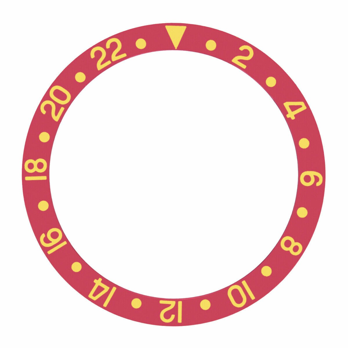 Red Replacement Bezel Insert Gold Font 37.70mm x 30.70mm Diver Watch