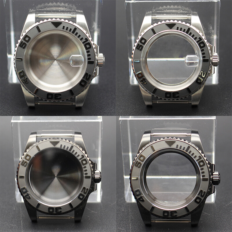 40mm Improved GMT Submarine Yacht watch Cases Ceramic Bezel For Nh35 NH36 NH38