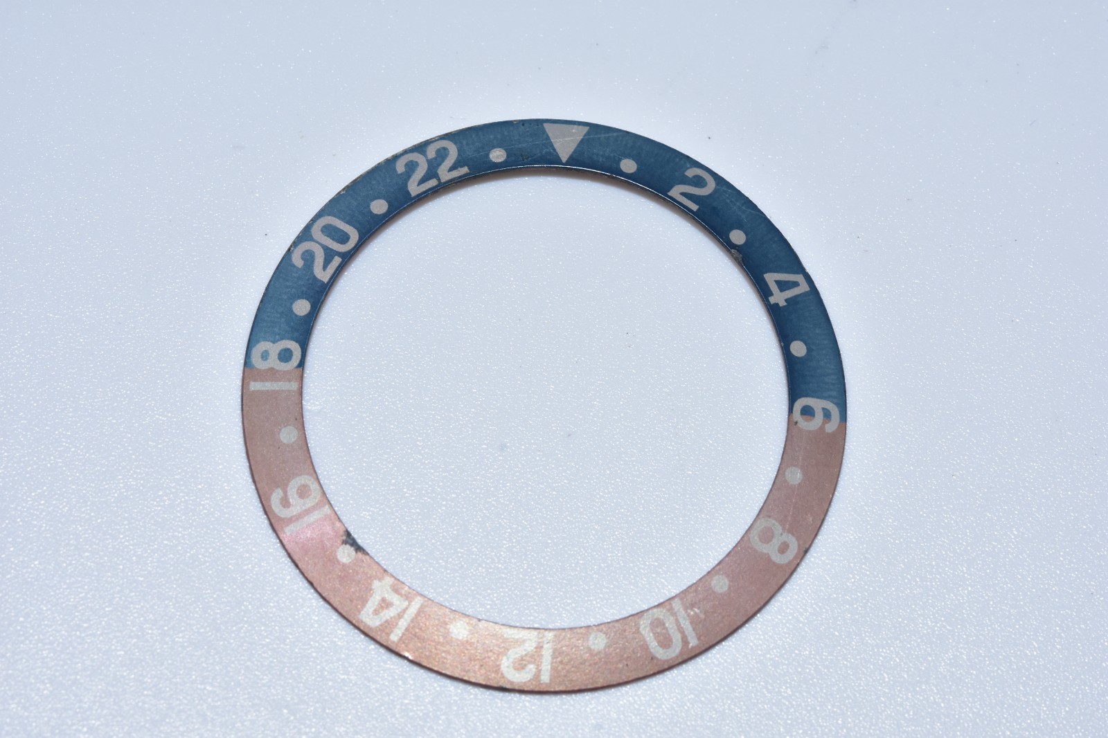 Vintage Rolex GMT Master Pepsi Bezel Insert Faded Ghost Fat Font 1675 Red Back