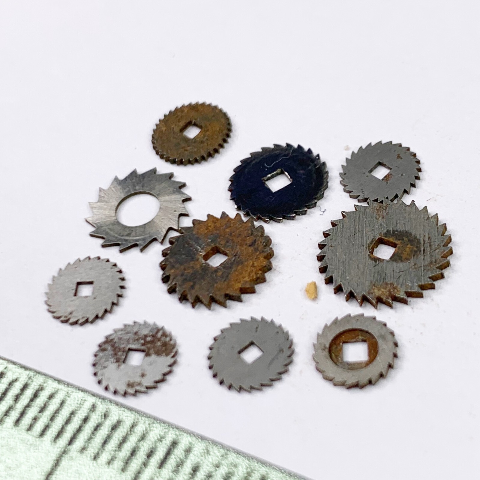 10 Ratchet Wheels Gears Steampunk Watch Saw Teeth Parts Repair Lot Silver Blue A