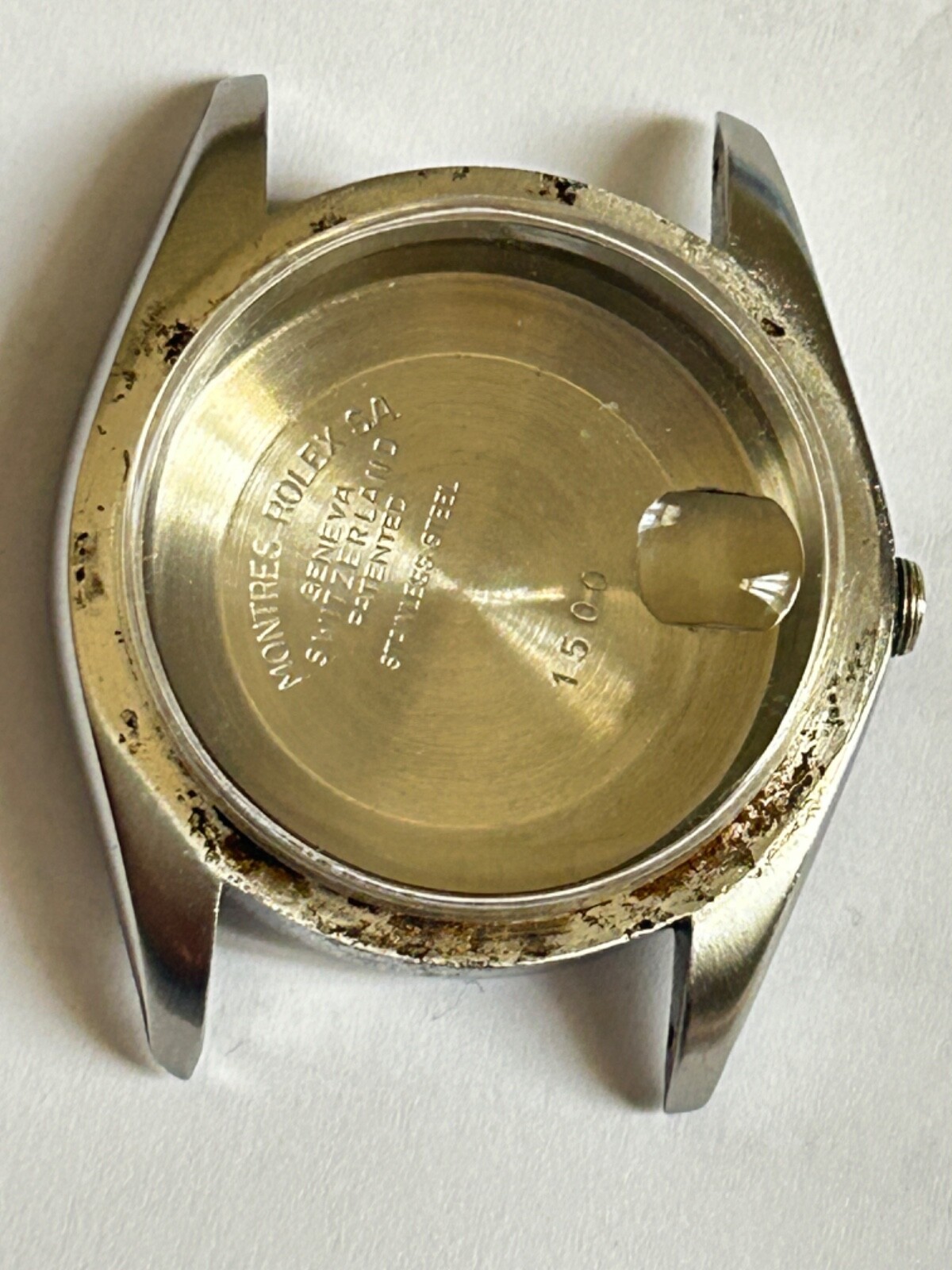 Vintage Rolex men Oyster Date Perpetual steel case Ref 1500 without bezel