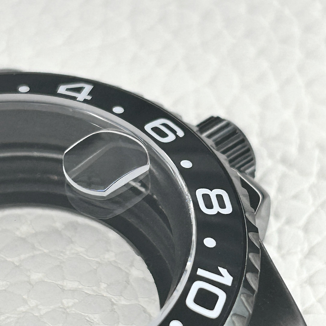 40mm Black PVD 24 Hour Diver Sapphire Glass Watch Case Fit NH35A NH36A Mod 10ATM