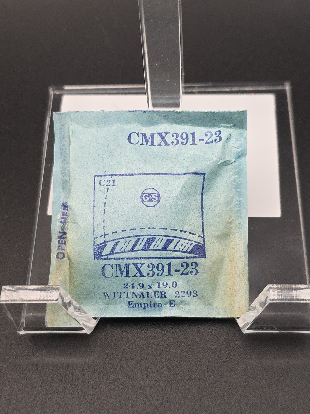 G-S Watch Crystal CMX391-23 Wittnauer 2293 Empire E 24.9X19.0
