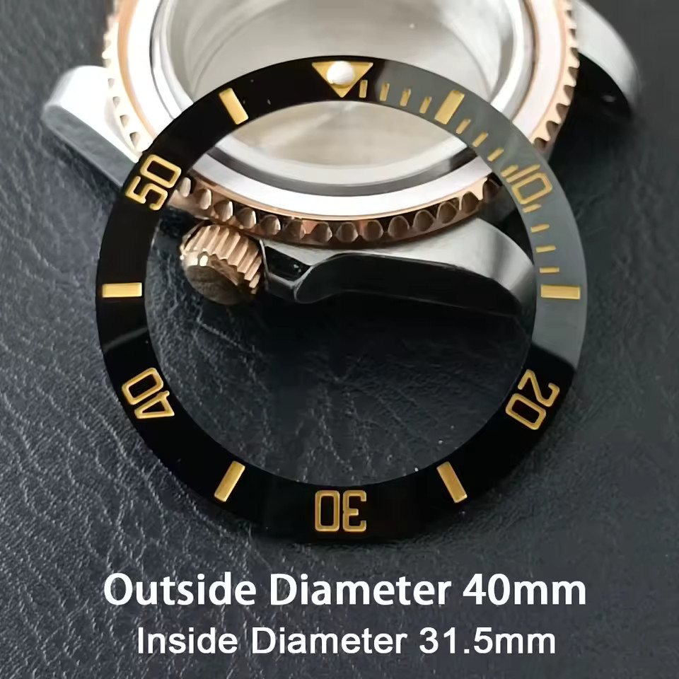 40×31.5mm Ceramic Watch Bezel Insert Sloping Green Black Red Blue Replacement