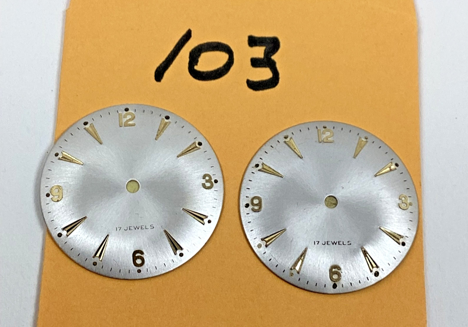 Lot of NOS Vintage Mens 17 Jewel Lume Prototype Dials M27.7MM READ