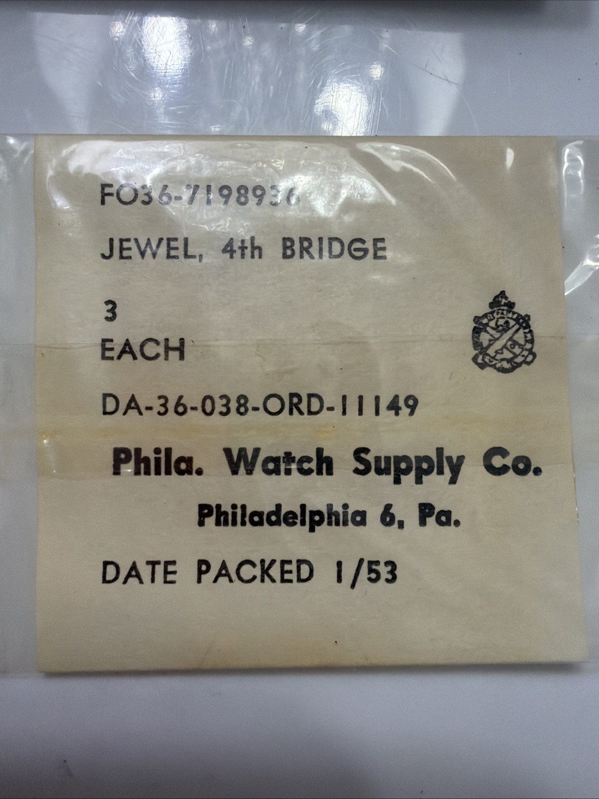 NOS – 3 pack Elgin Balance Jewels – Elgin 16s Military 3rd & 4th Wheel Bridge