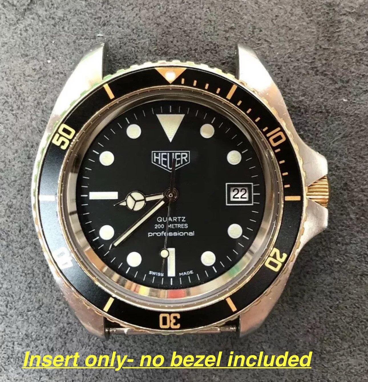 Custom Bezel Insert: Jumbo 980.021 980.022 980.027 844 Tag Heuer 1000 Pro Gold