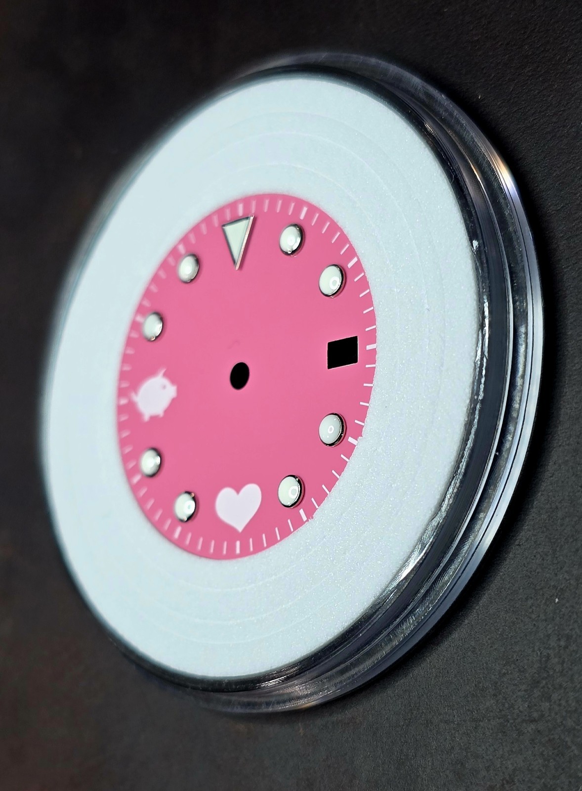 For Seiko 28.5mm Watch Dial Fit NH35 Movement Pink 28.5 Sterile Green Lume