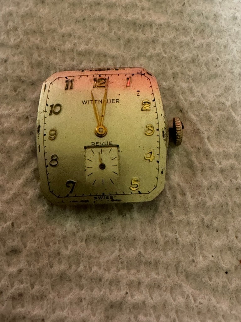 Watchmaker Estate Wittnauer cal.76 Revue Watch Movement With Dial