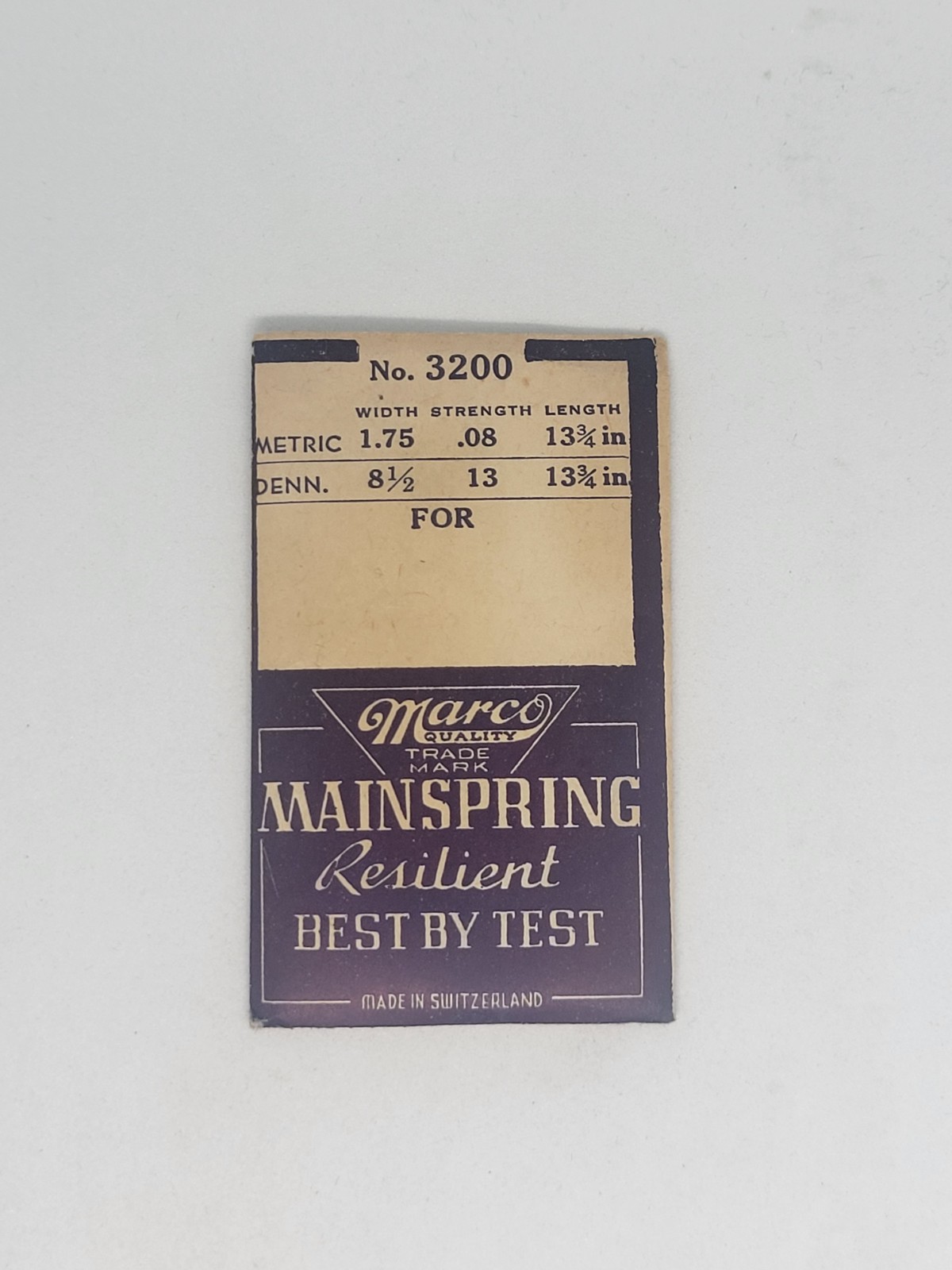 NOS Swiss Made Marco Mainspring #3200-3299 models pick one