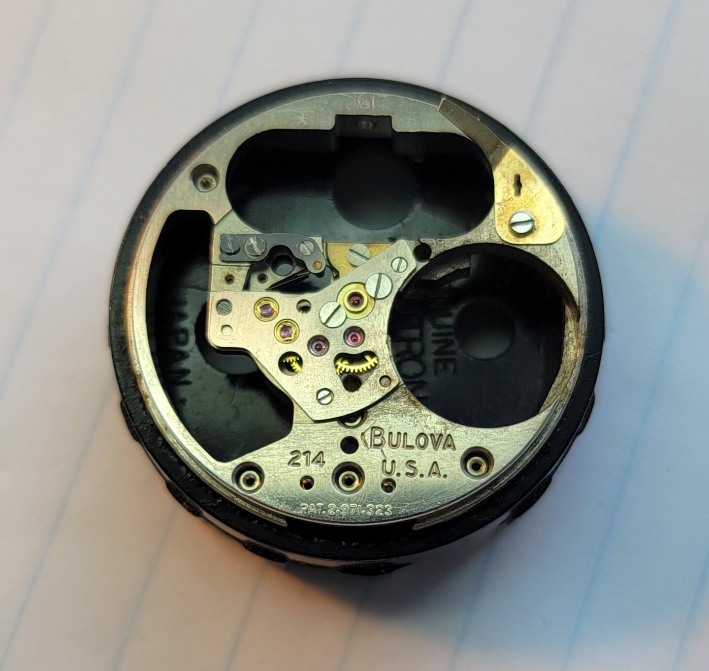 Vintage Bulova Accutron 214 Part 709 Movement Pillar Plate USA M5 1965