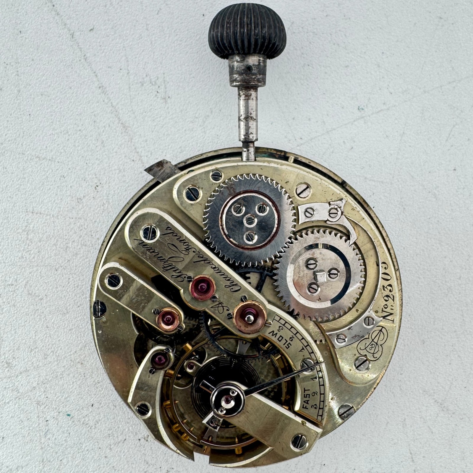 Antique 43mm A. Saltzman High Grade Pocket Watch Movement Swiss Victorian Era