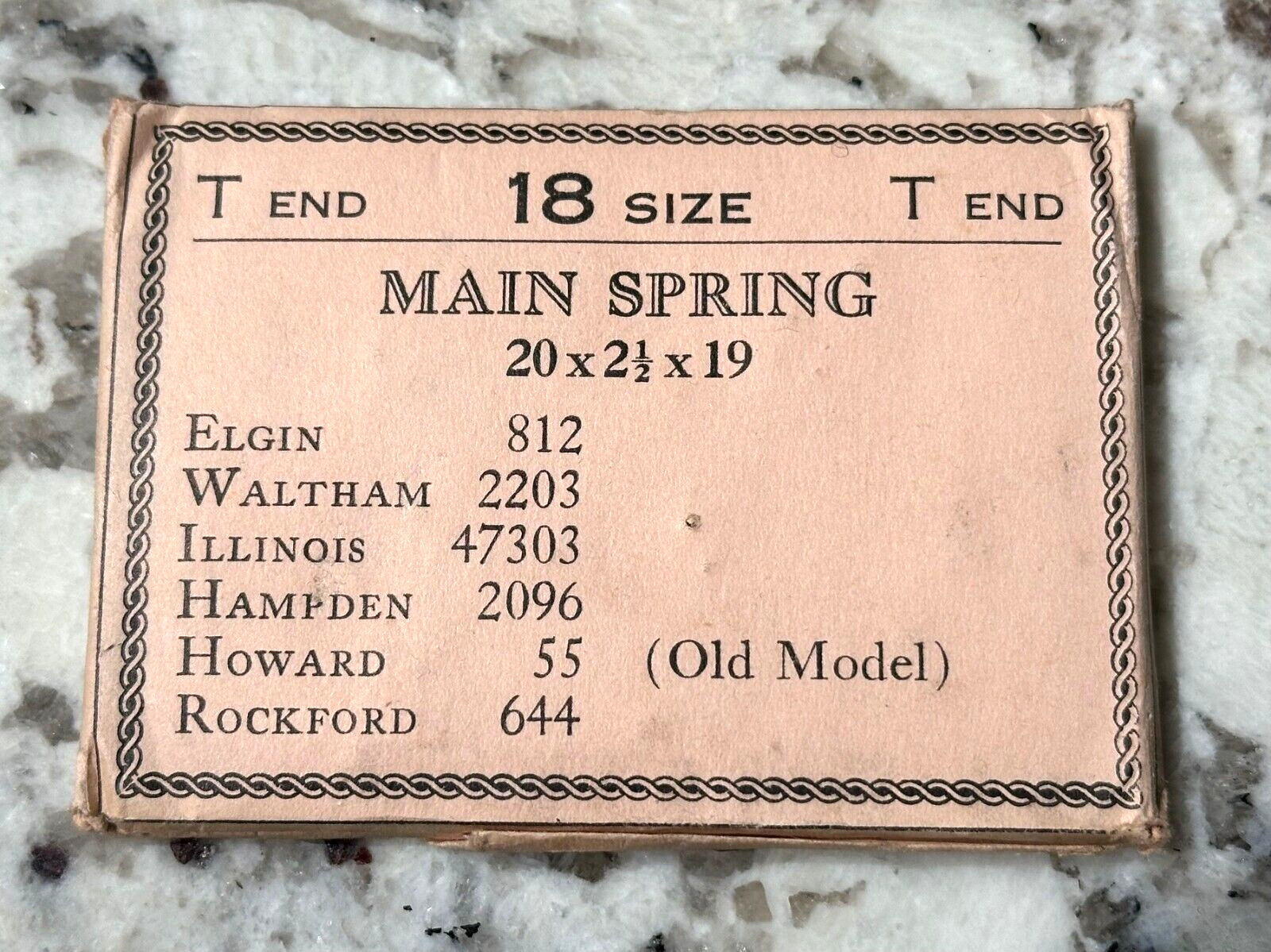 ONE DOZEN Elgin Waltham Hampden Howard Rockford Illinois Main Spring Size 18 NOS