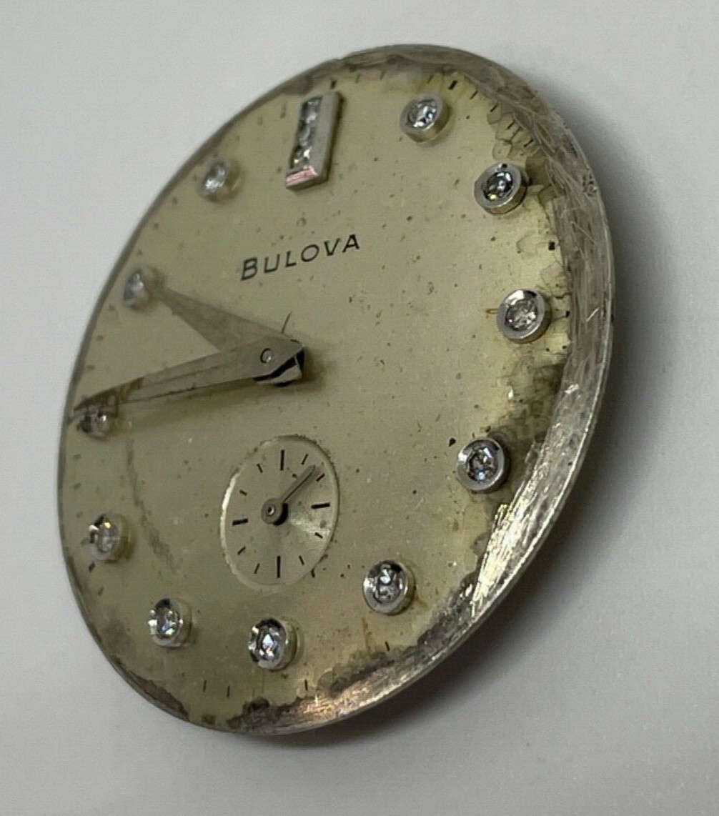 BULOVA 10 BM MOVEMENT 21 Jewels Diamond Dial