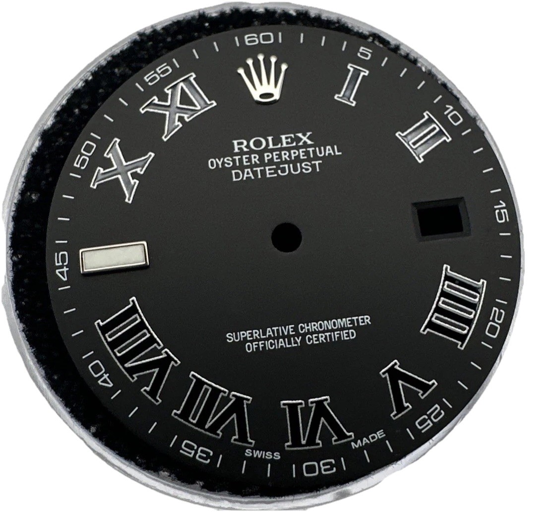 Genuine Rolex Factory Dial Black Roman Datejust 2/II – 41mm 116300, 116334