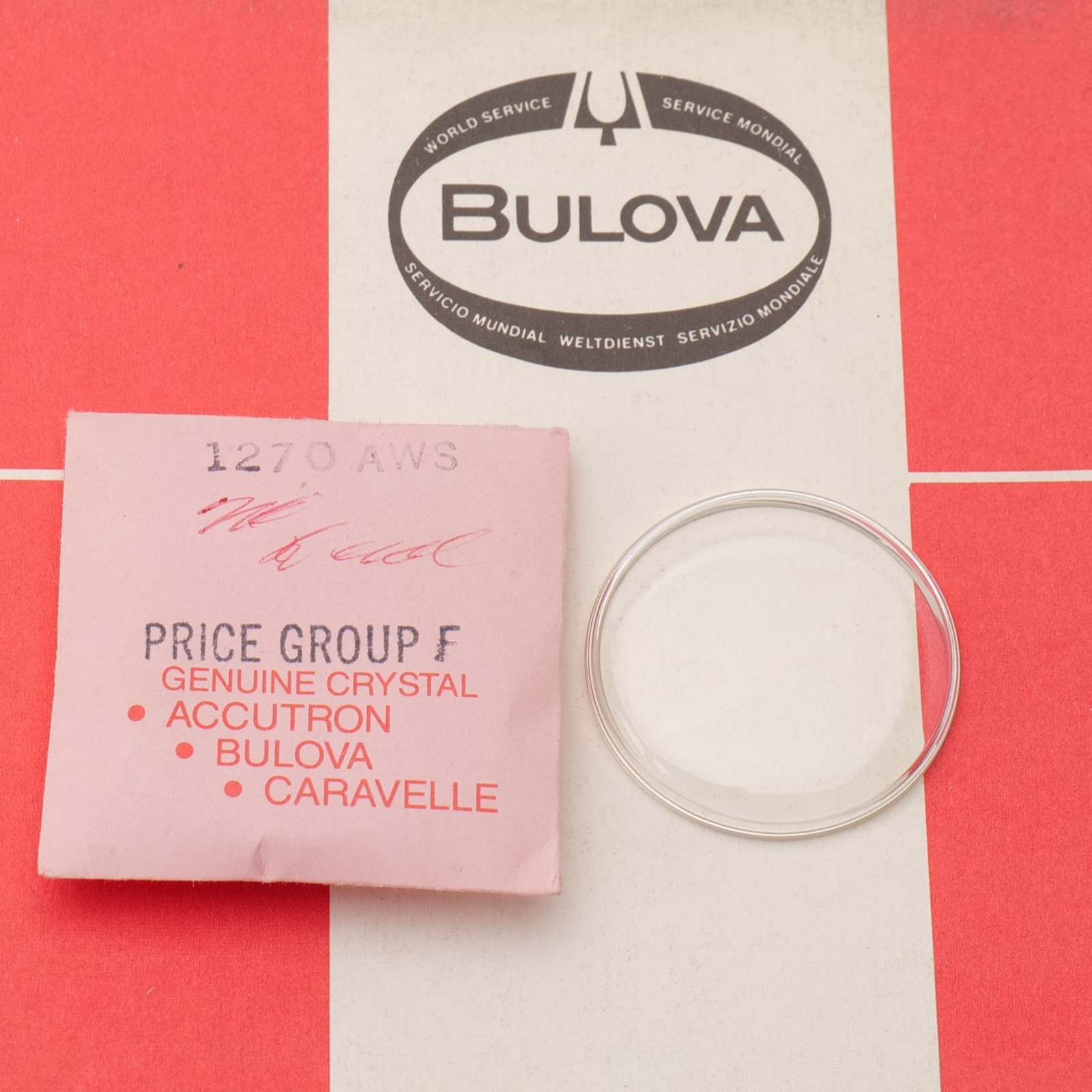 Original Genuine Bulova 1270AWS Crystal NOS Watch Part New Old Stock (C1D18)