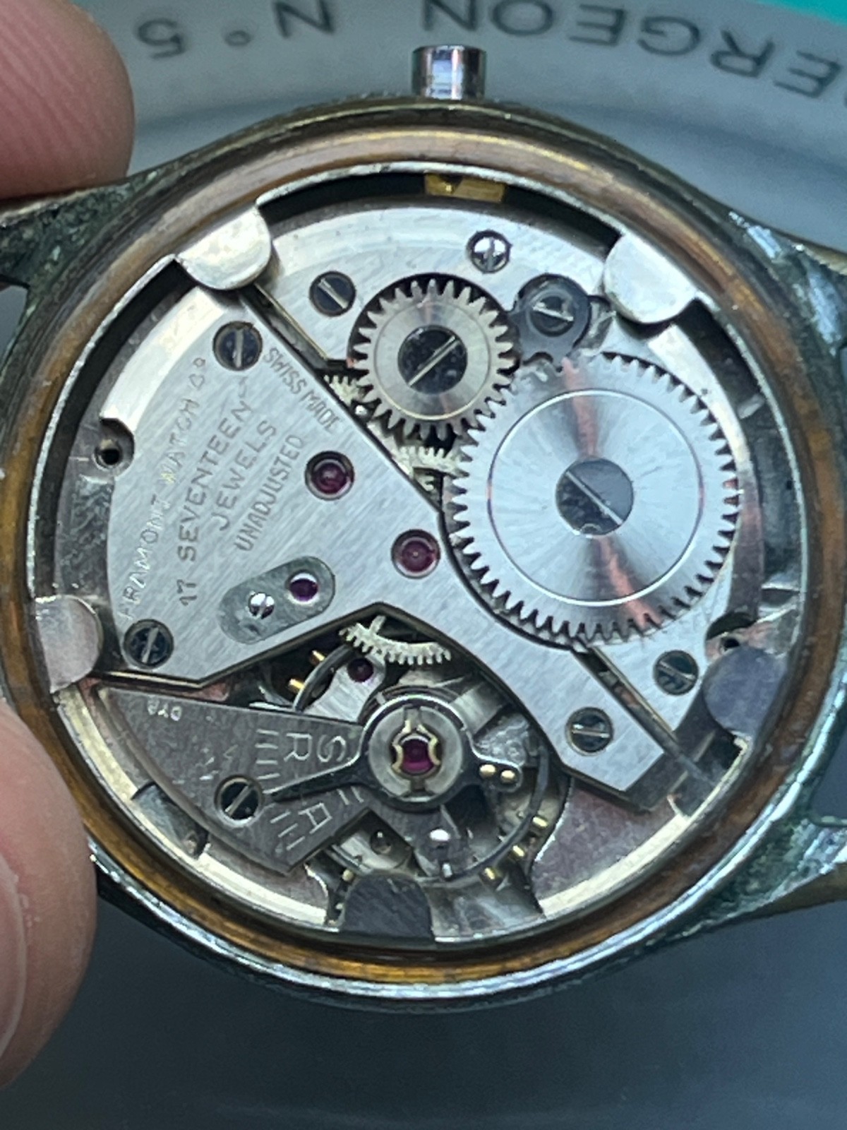 Framont FEF 380 Swiss Mechanical 17 Jewels Movement For Parts or Repair