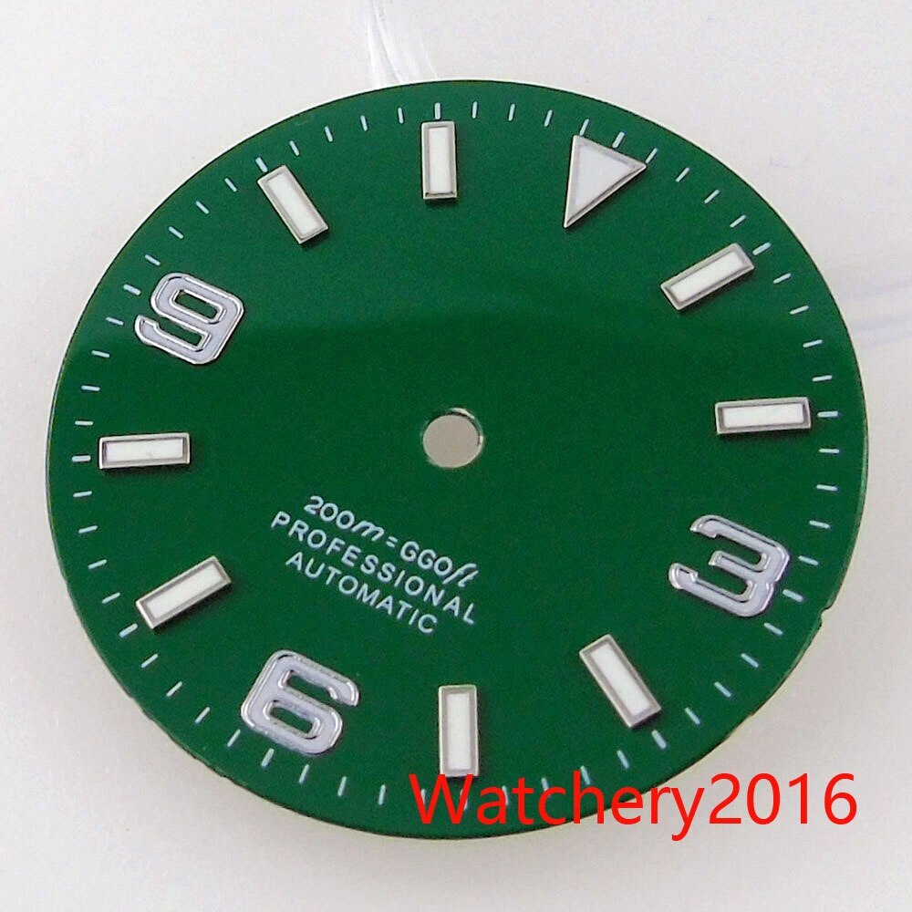 29mm Bliger Red Watch Dial Hand Blue Luminous Rose Gold Edge Fit NH35 MIYOTA8215