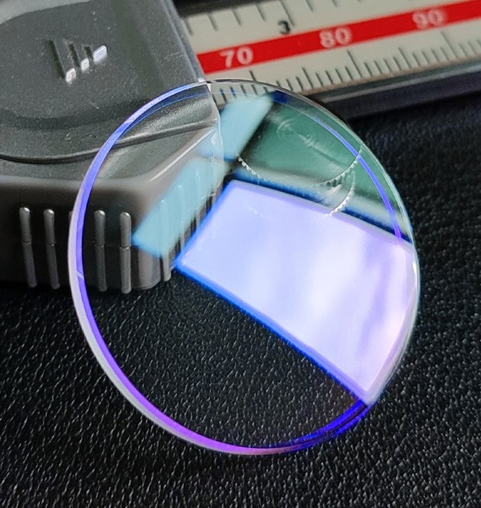 1.2-2.5mm Thick Blue Coated Double Domed Mineral Glass Watch Crystal 26-42.5mm