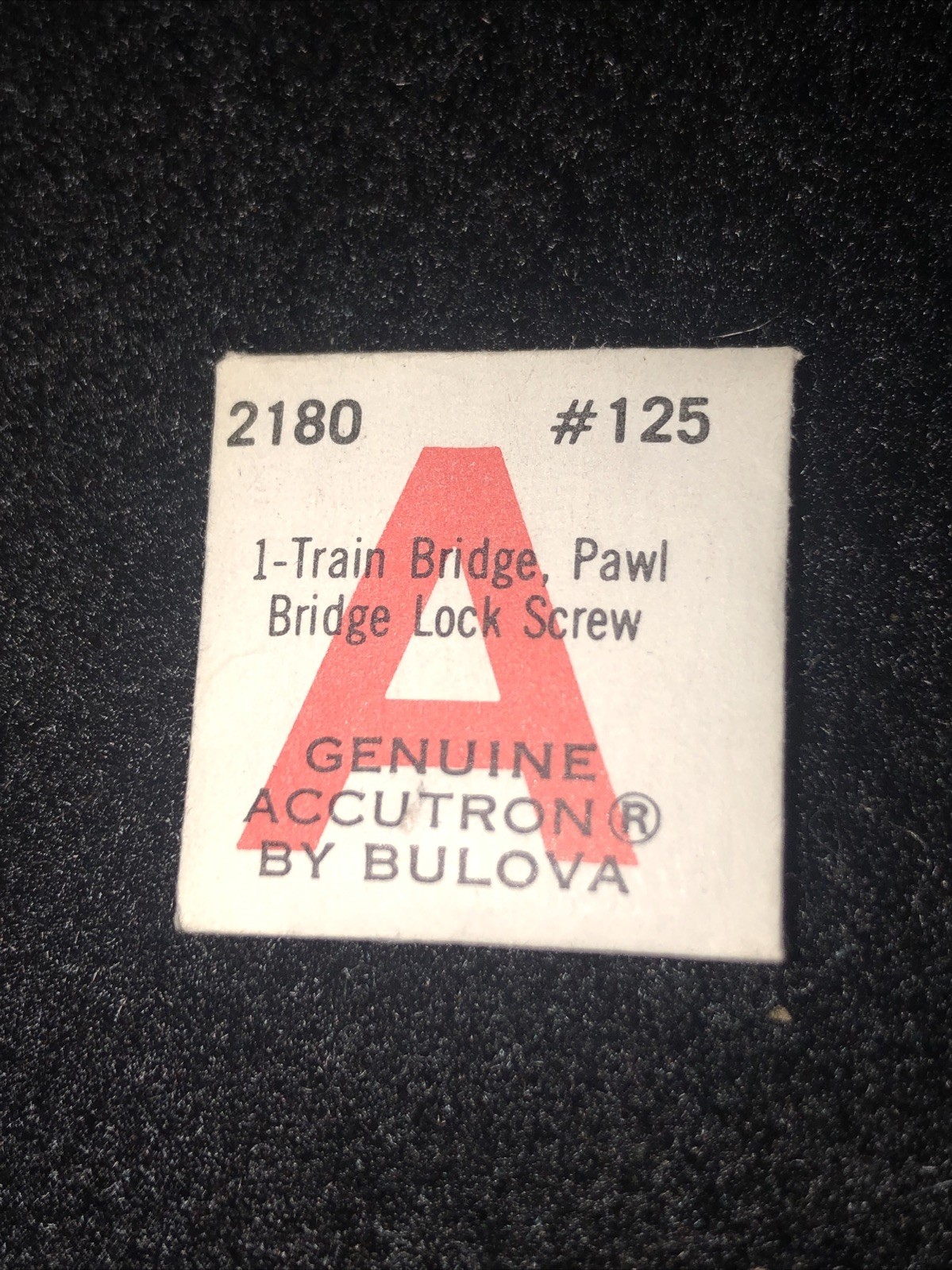 Accutron #125 Cal 2180 Train Bridge, Pawl Bridge Lock Screw NOS