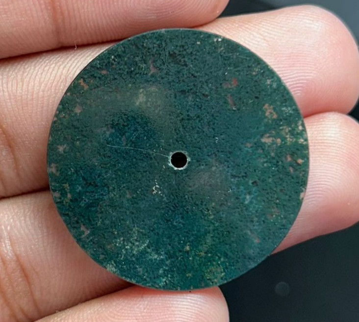 Moss Agate Watch Dial: Natural Green Gemstone (size 31.5mm, 17.25Ct) GMC-269