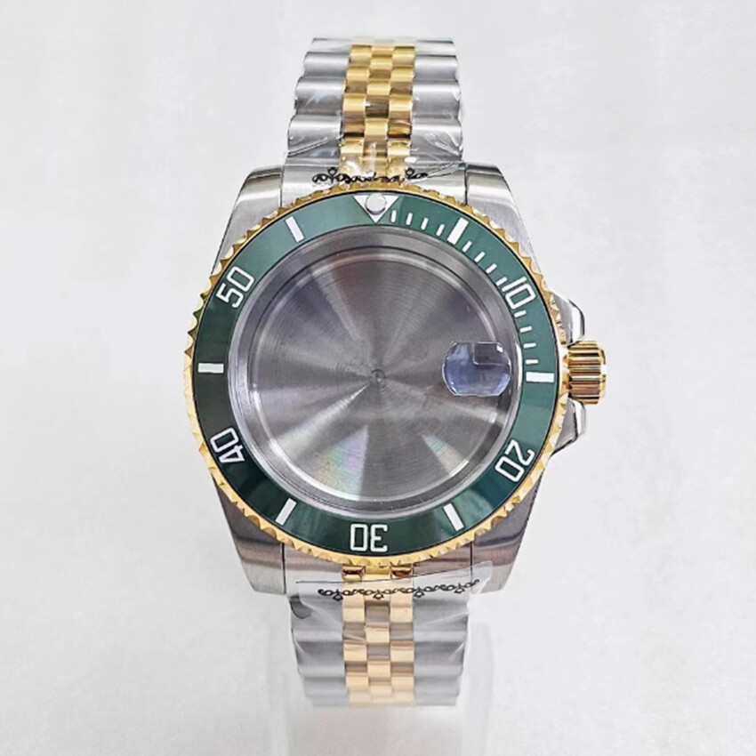 40MM Watch Case Inter-gold Strap + Bezel Sapphire Glass for NH35/36/4R Movement