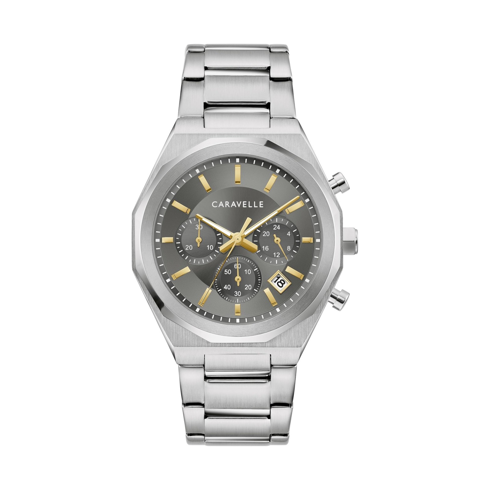 Caravelle by Bulova Men’s Dress 6-Hand Chronograph Quartz Stainless Steel Wat…