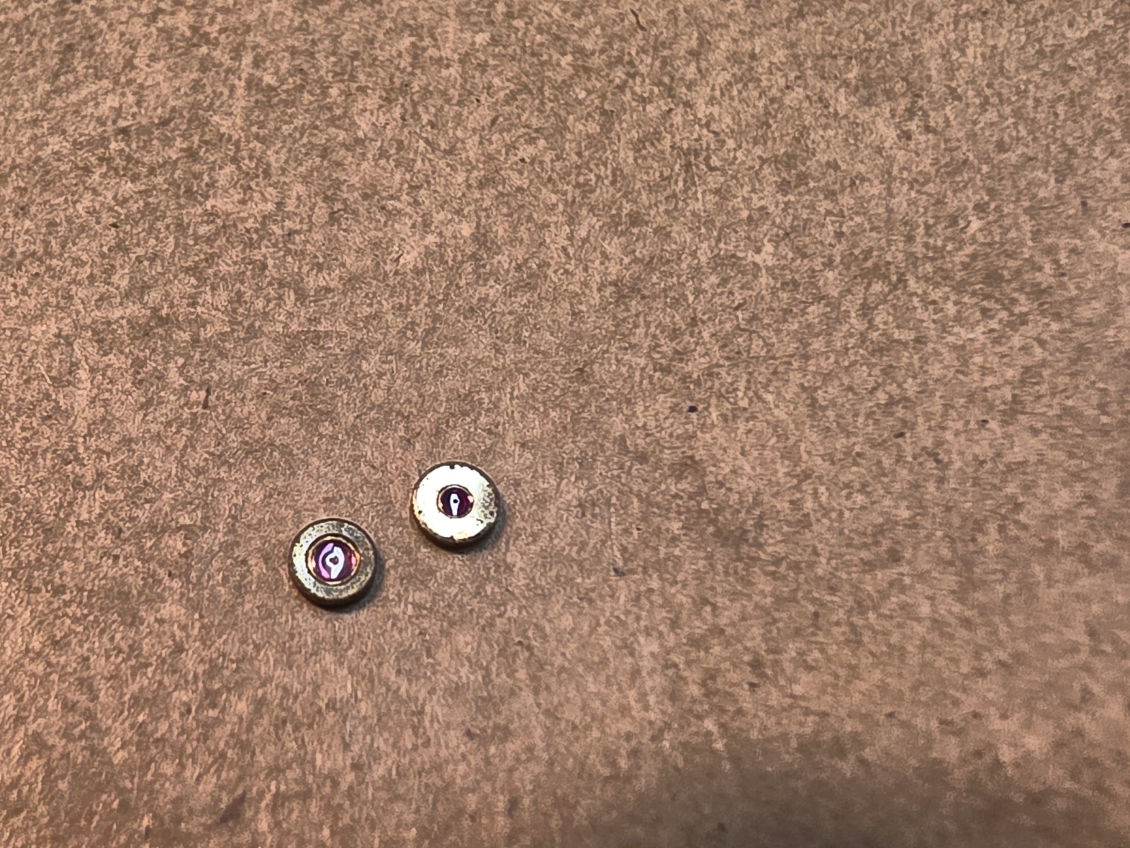 Set Of 2 NOS Hamilton 16s Hole 11 Upper & Lower Balance Jewels PN 465 & 466