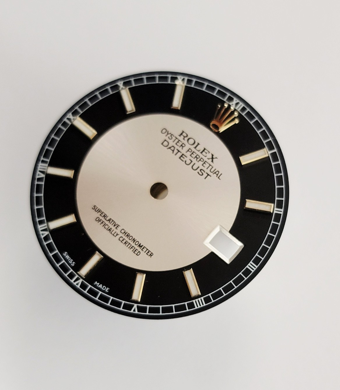 Genuine Rolex Dial Black/silver Tuxedo 36mm Datejust YG Lum 16013, 16233, 116233