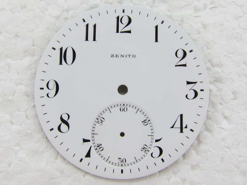 Zenith Antique Swiss Original Porcelain Dial Watch-face 44 mm for Pocket Watch
