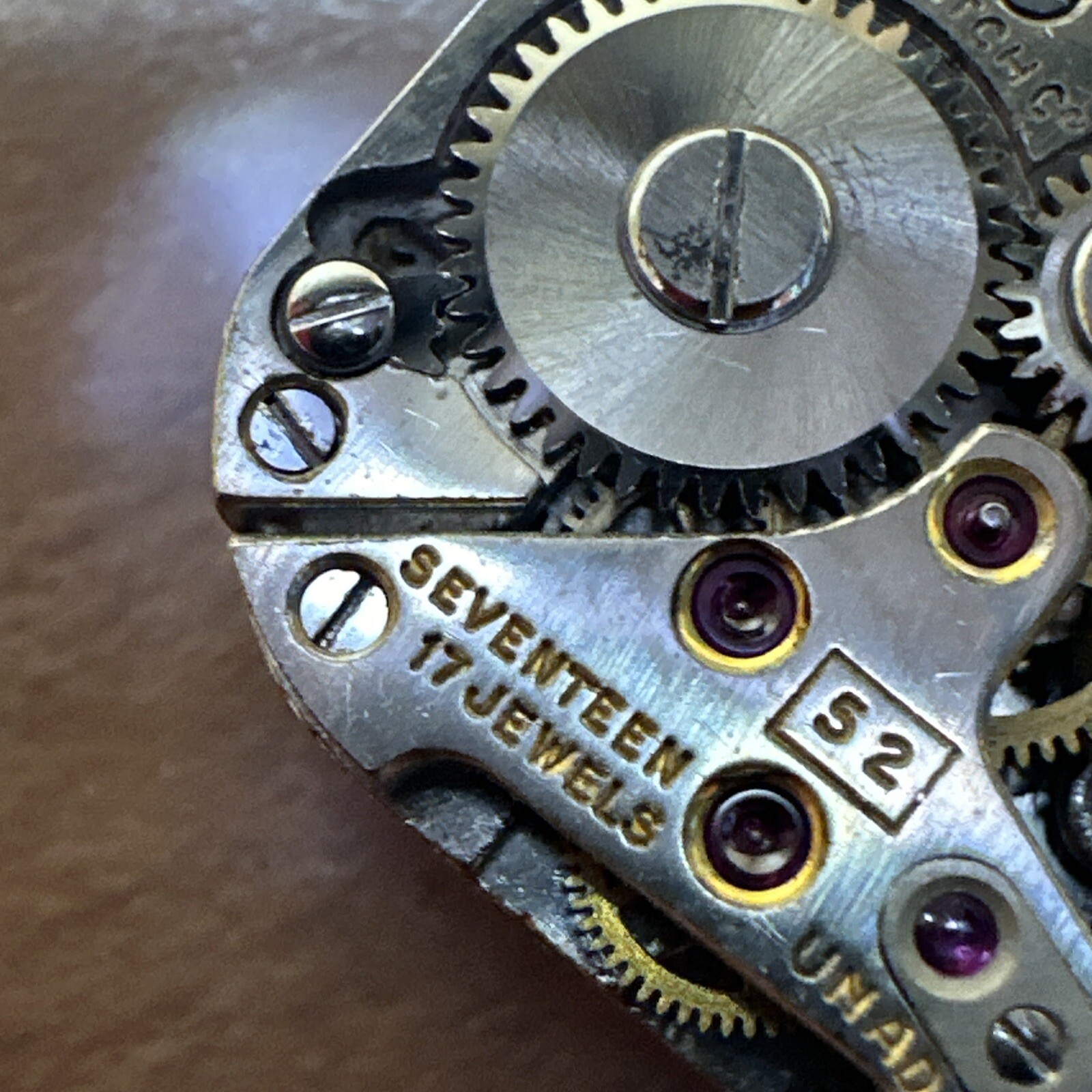 Helbros Watch Dial W/Movment 17J Grade 52 As Is H97