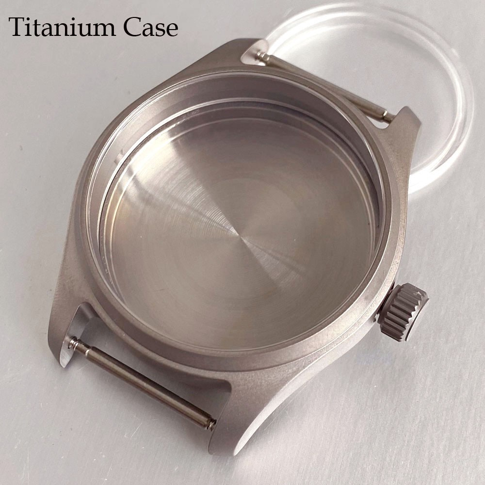 39mm Titanium Watch Case With 33.5mm Dial Titanium Hands Fit NH35 Miyota 8215 PT