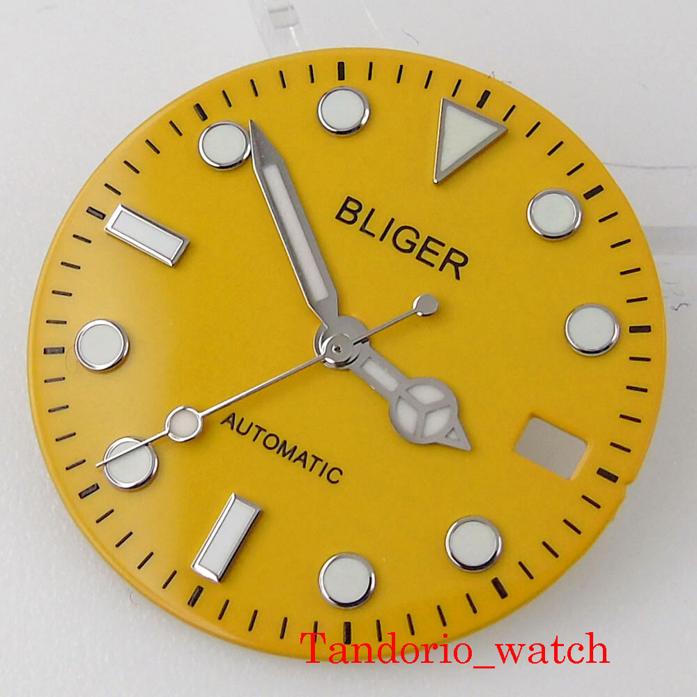 29mm Sterile Luminous Watch Dial Face Merc Hands For NH35 NH36 Movement