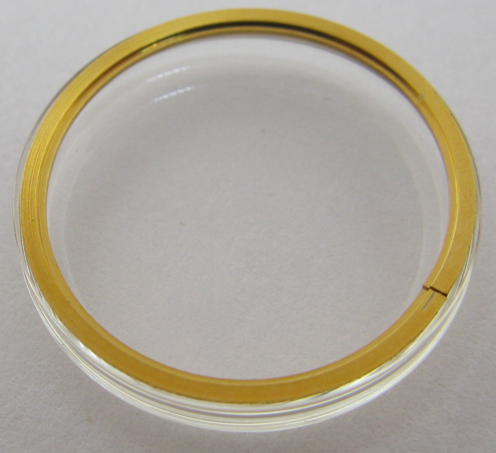 Omega Watch Crystal / Acrylic 19.8 mm yellow / gold tension ring