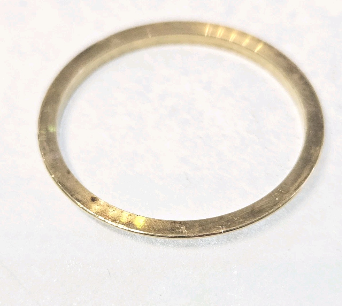 14K Yellow Gold Fluted Watch Bezel 25mm Outer 21mm Inner Diameter Repair Part