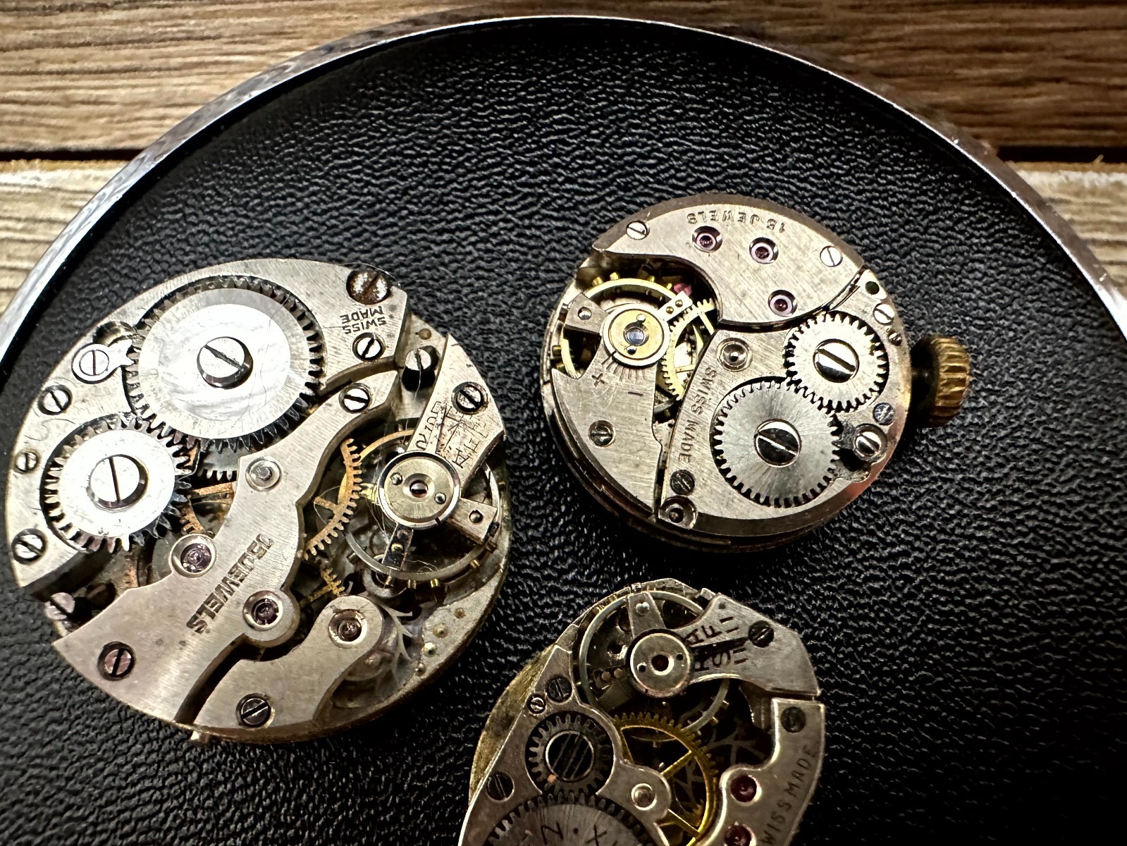 Lot of 3 Vintage Buren Grand Prix / Rotary Mechanical Movement Watch – For Parts